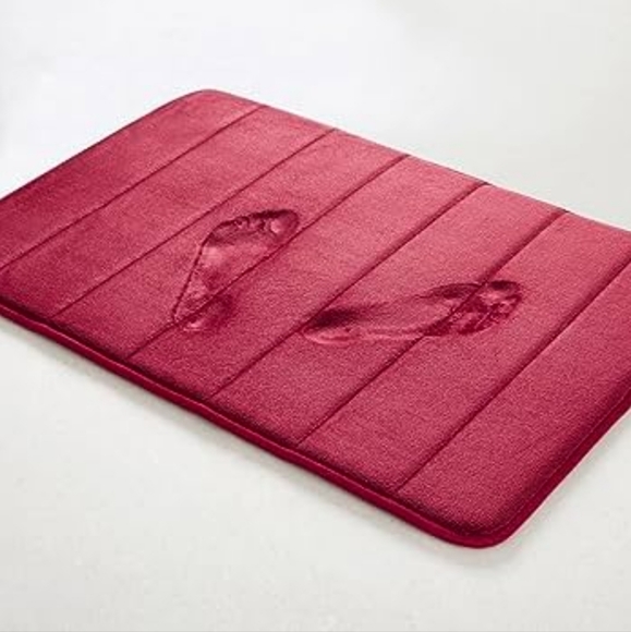 WINE RED MEMORY FOAM BATHMAT - Picture 3 of 4